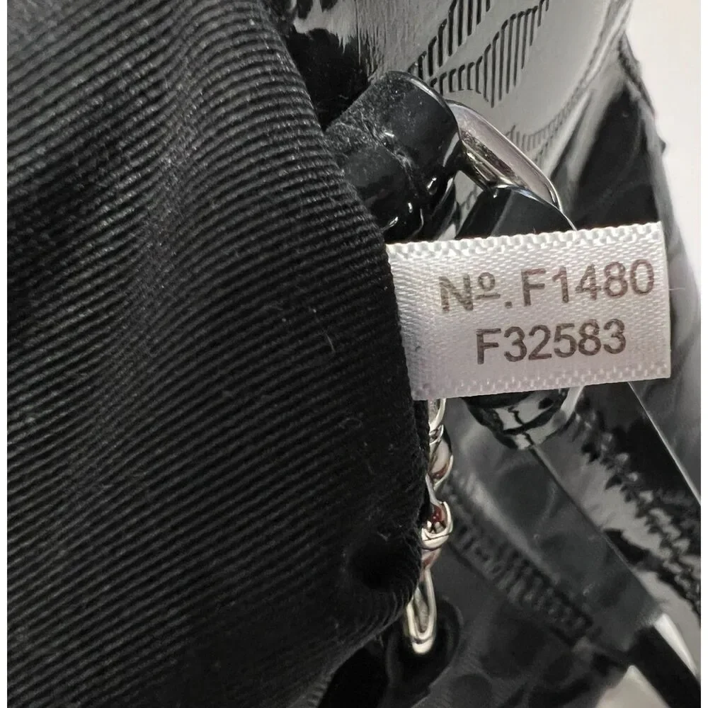 Coach Peyton Link C Embossed Patent Leather Domed Satchel